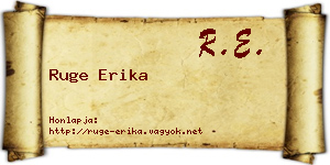 Ruge Erika névjegykártya